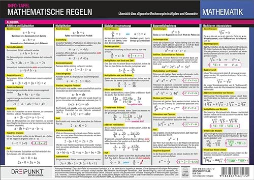 Mathematische Regeln: Übersicht über allgemeine Rechenregeln in Algebra und Geometrie von Dreipunkt Verlag